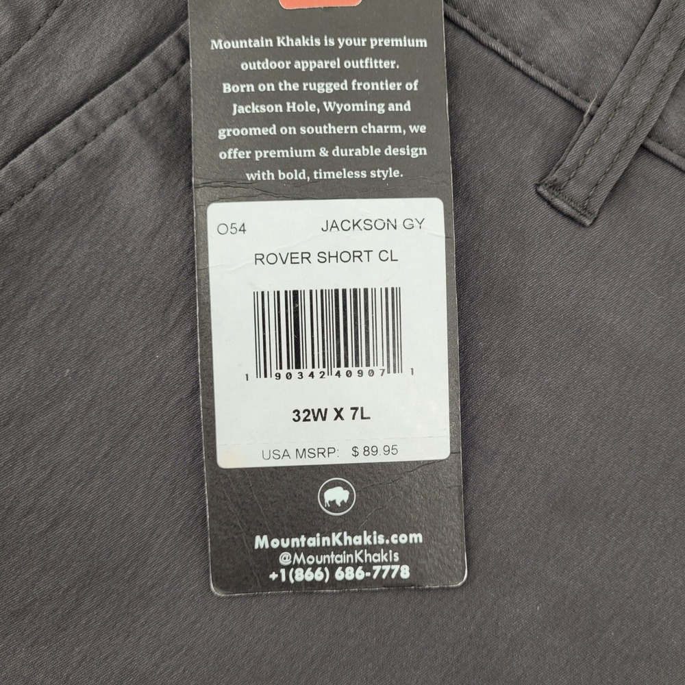 Mountain Khakis Rover Short Mens 32 Gray Classic Fit 7 Inch Inseam Outdoor NWT - Picture 4 of 6